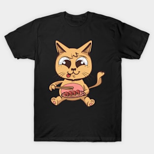 Cute Cat Eating Sushi T-Shirt